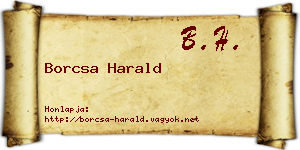 Borcsa Harald névjegykártya